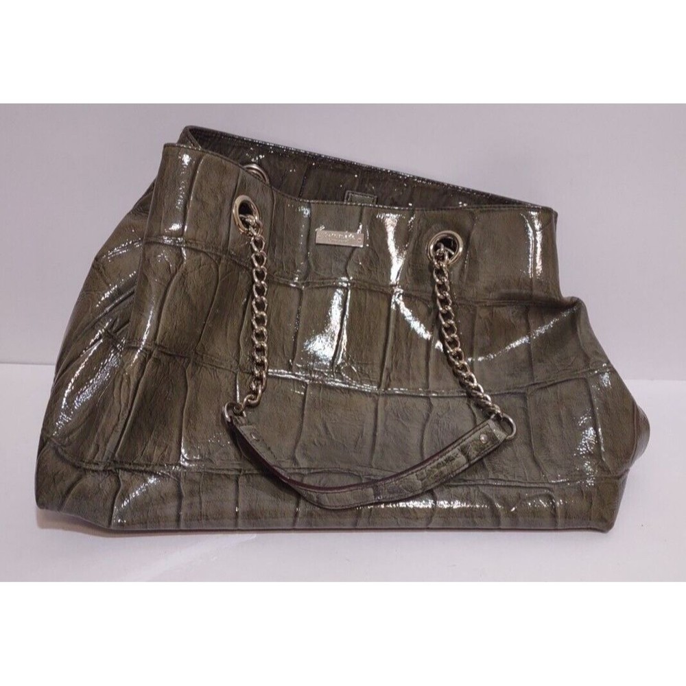 Kate Spade Women's Faux Mock Croc Green Hobo Purse Glossy Medium
